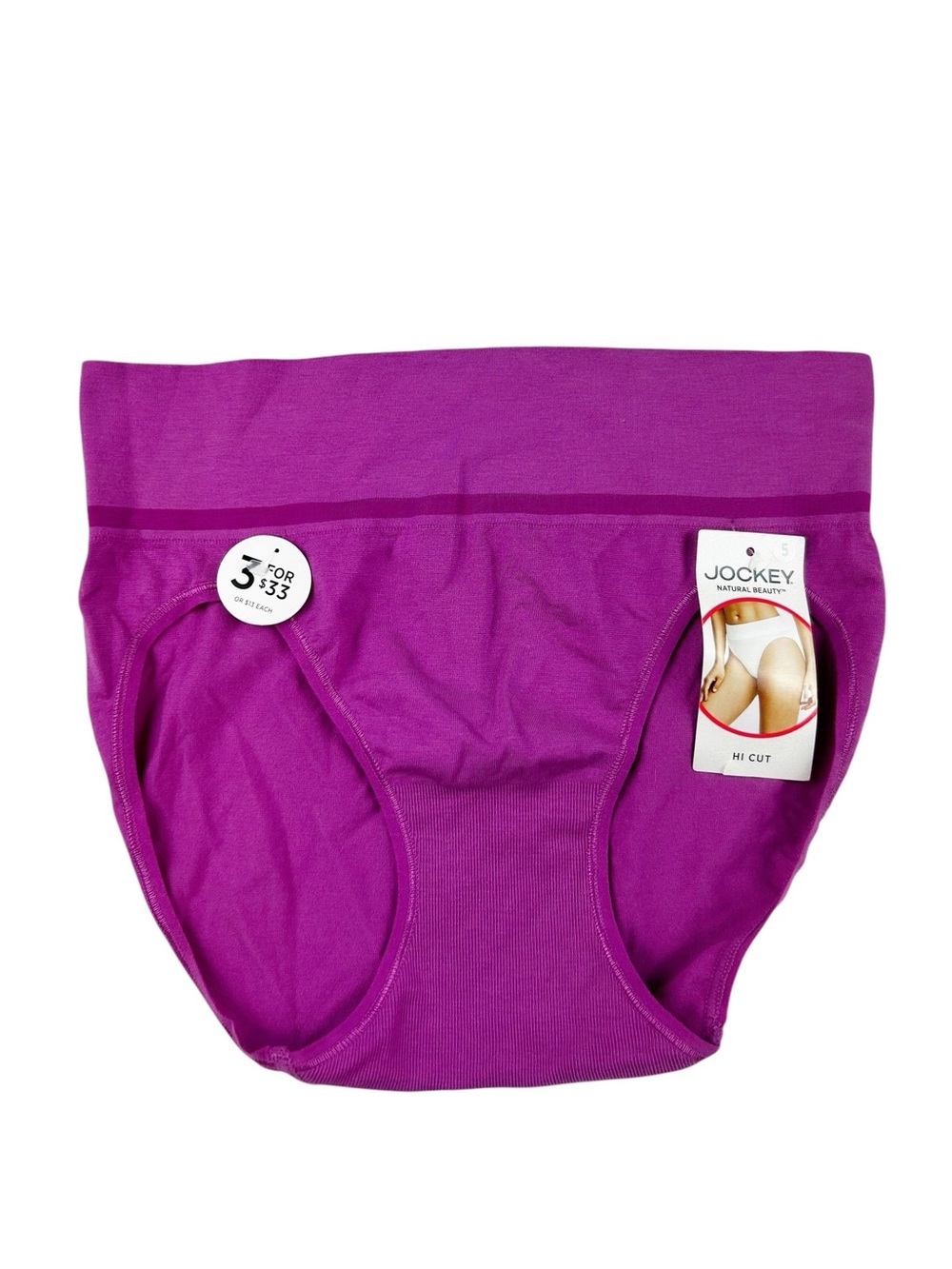Jockey Natural Beauty Hi Cut Panty Size 5 / Small Pink